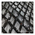 Broided Mesh Mateh Sequin Diamond Black Broidered Sequin Mesh Fabrière de tissu sur Spandex